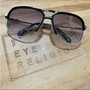 Omega 0015 Black and Silver Sunglasses